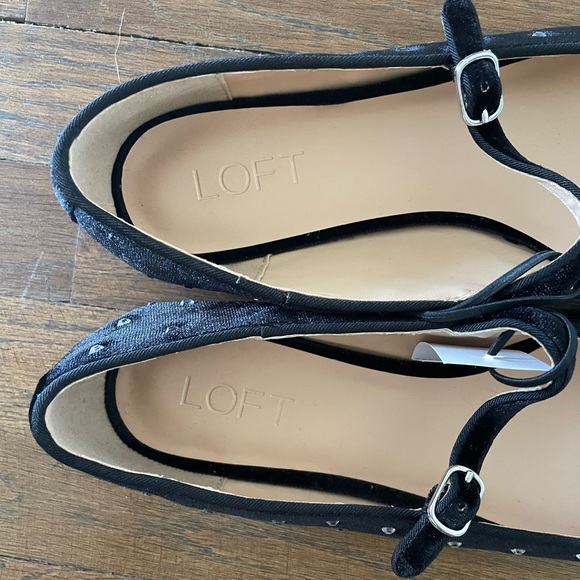 LOFT Black Flats with Pearl Embellishments - Picture 3 of 3